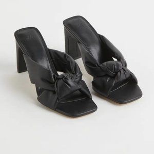 H&M black puffy mules, EU 40 (~ US 9.5 / UK 7.5)